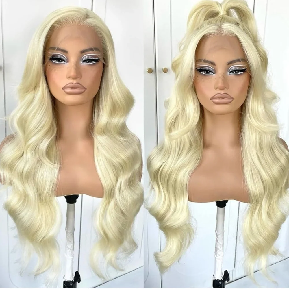 Blooming Hair Blonde Glueless High-Quality Synthetic blend HD Lace Fr…